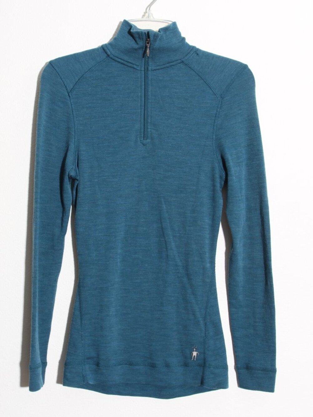 Smartwool Merino Wool Half-Zip Base Layer Top Long Sleeve Blue Teal Size XS